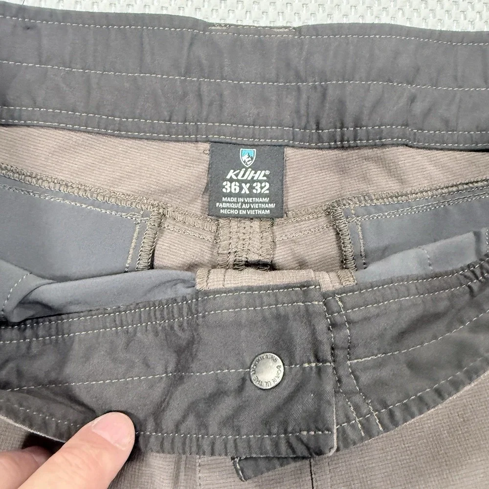 Kuhl Men's 36x32 Gray/Brown Stretch Outdoor Hiking Pants Utility Performance